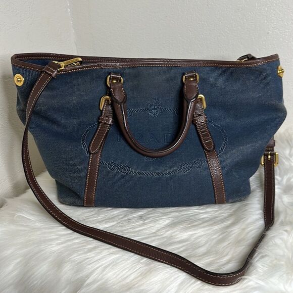 💯Authentic Prada Canapa in Denim🍀 - Picture 16 of 17